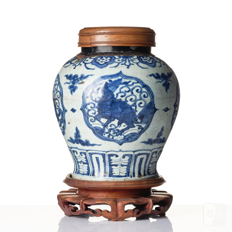 A blue and white jar, - 图3